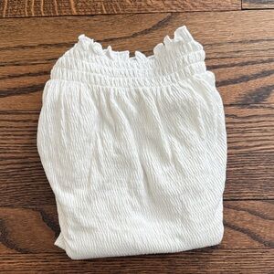 LC Lauren Conrad Cream Smocked Tank Top